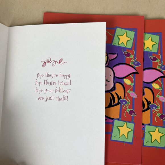 34 VTG 2000s Christmas Cards Base On Disney “ Winnie The‎ Pooh” - 5 Designs - Picture 7 of 14